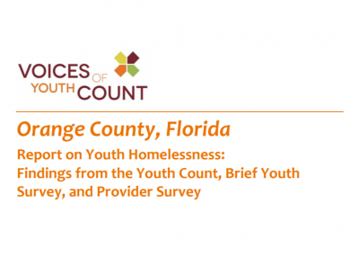 Report on Youth Homelessness: Findings From the Youth Count, Brief Youth Survey, and Provider Survey (2016)